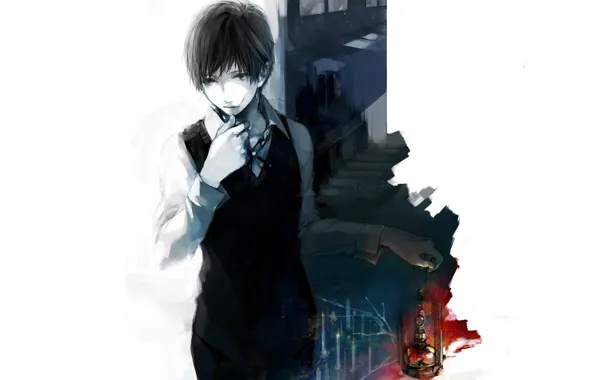 Blood, figure, candles, lantern, Guy