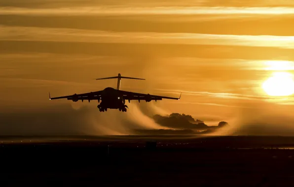 Landscape, night, the plane