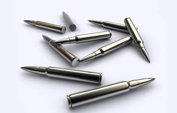 White, background, bullet, Weapons