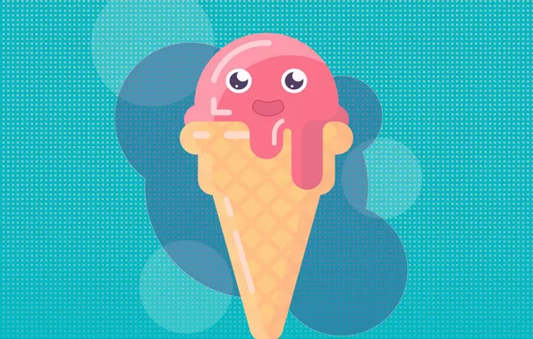 Smile, ice cream, horn