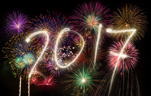 New Year, new year, happy, fireworks, 2017