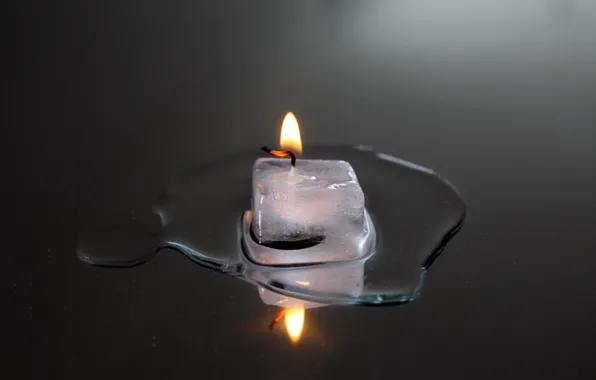 Picture fire, candle, ice