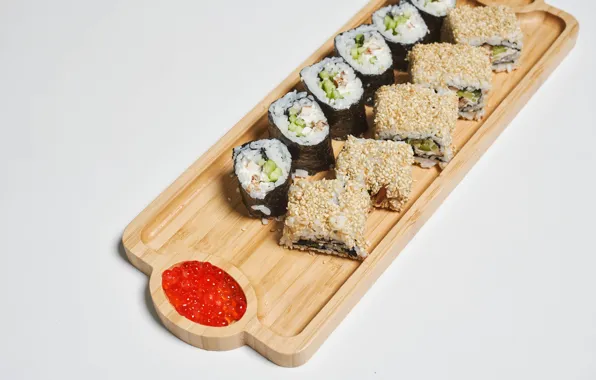 Caviar, sushi, seafood, Japanese cuisine