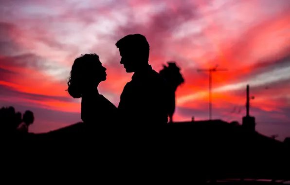 Picture Sunset, Pair, Two, Male, Woman, Sunset, Woman, Romantic