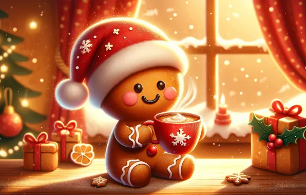 Light, comfort, style, room, the evening, cookies, Christmas, man