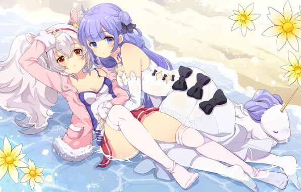 Girls, anime, art, unicorn, Azur Lane