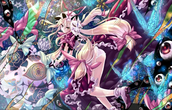 Ass, eyes, look, girl, panties, mask, touhou, art