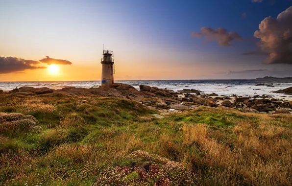 Coast, lighthouse, Spain, Galicia
