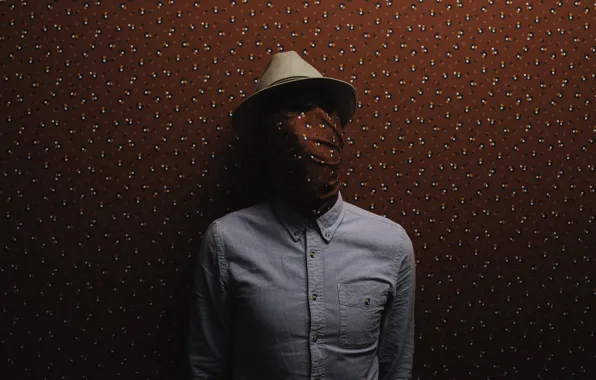 Picture wallpaper, hat, man, dress shirt, covered face
