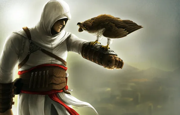 Bird, eagle, assassins creed, Altair, assassin