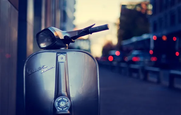 Picture road, lights, glare, Wallpaper, the evening, blur, bokeh, scooter