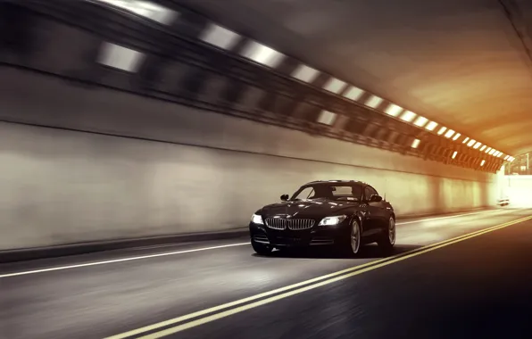 Speed, BMW, the tunnel, black, front, 35i, sDrive, E89