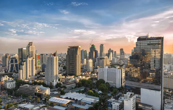 The sky, clouds, landscape, the city, building, day, Thailand, Thailand
