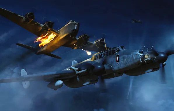 Germany, fighter-bomber, the Wehrmacht, Luftwaffe, night fighter, Heavy, Adam Tooby, Messerschmitt Bf 110G-4