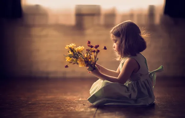 Bouquet, girl, Sara