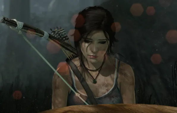 Girl, the game, bow, Tomb Raider, Lara Croft, adventure