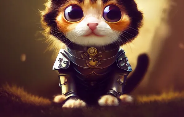 Cat, cat, look, light, kitty, fantasy, cat, armor