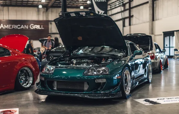 Toyota, Green, Front, Supra, Stance, StanceNation, Toyota Supra A90