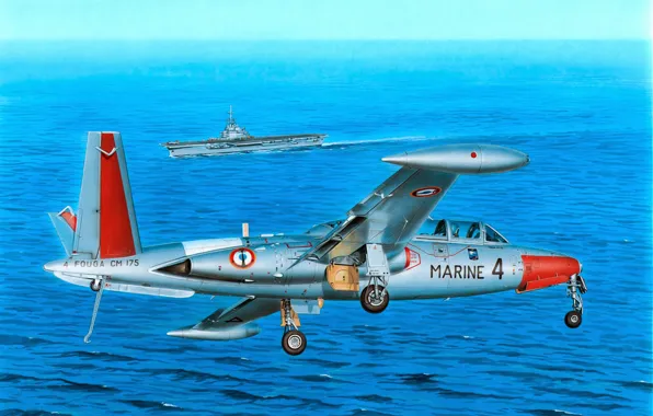 Picture art, painting, jet, Fouga Magister