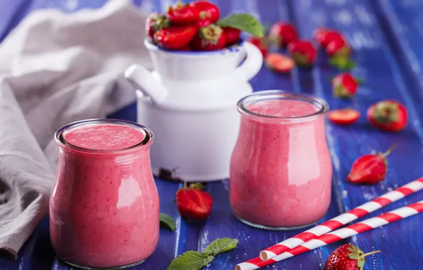 Berries, strawberry, jars, drink, tube, yogurt, Stolyevych Yulia