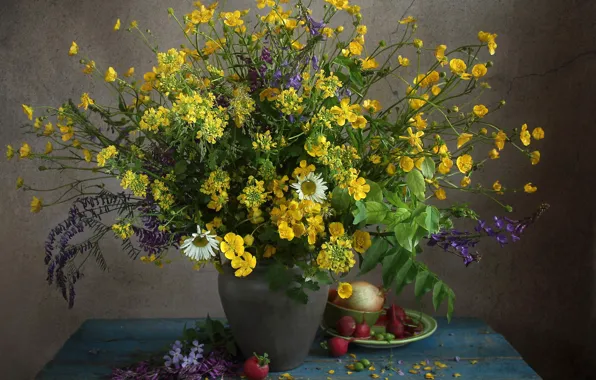 Summer, bouquet, cottage, radishes