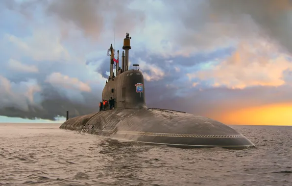 Picture submarine, ash, the project 885, Severodvinsk