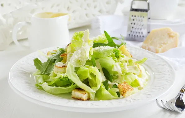 Greens, cabbage, herbs, cabbage, vegetable salad, vegetable salad, breadcrumbs, crackers