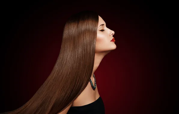 Picture girl, background, hair, portrait, makeup, profile, Elena Kharichkina