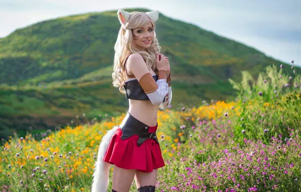 Picture girl, model, pretty, cosplay, skirt