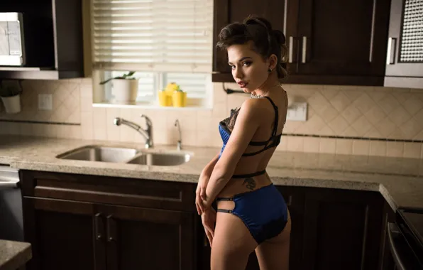 Ass, look, sexy, pose, model, panties, makeup, figure