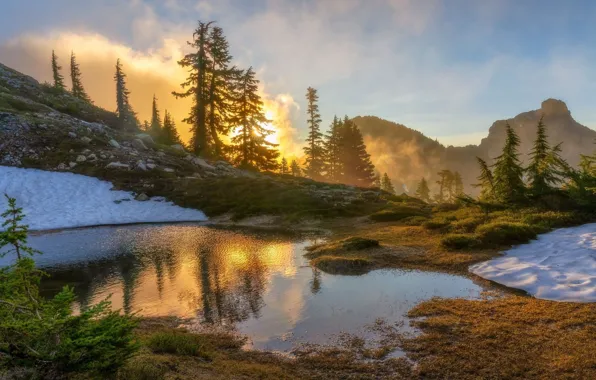 Nature, lake, rocks