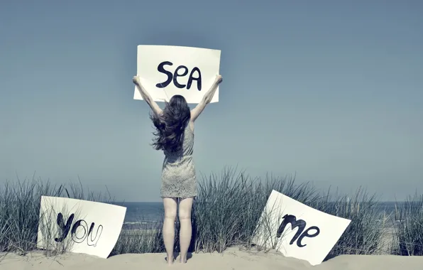 Girl, Sea, You, shore.sea