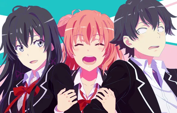 Girls, guy, anime, art, yuigahama Yui suggests, yukinoshita was load, oregairu, this hachiman