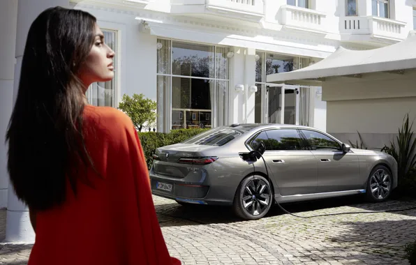 Girl, BMW, Hair, Cannes, Electric, Cannes, Electric, Tlectric luxury car