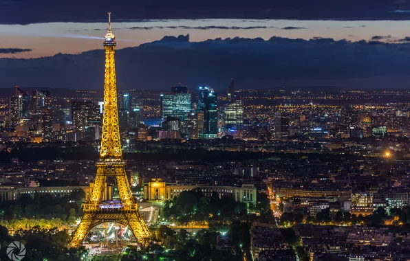Picture light, the city, lights, France, Paris, tower, home, the evening
