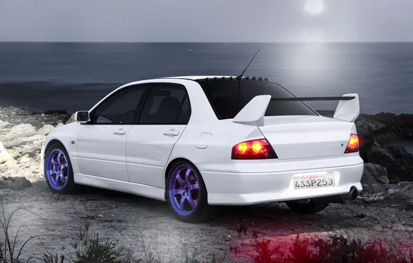 Picture white, Mitsubishi, white, Evo, Mitsubishi, evolution