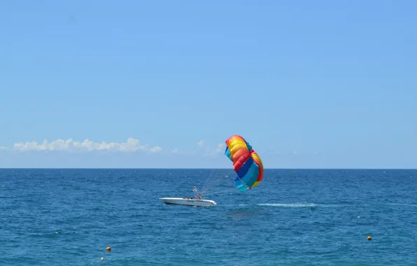 Sea, Boat, Sochi, Parachute, The black sea
