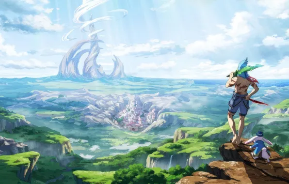 Game, nature, bird, anime, boy, asian, player, horizon