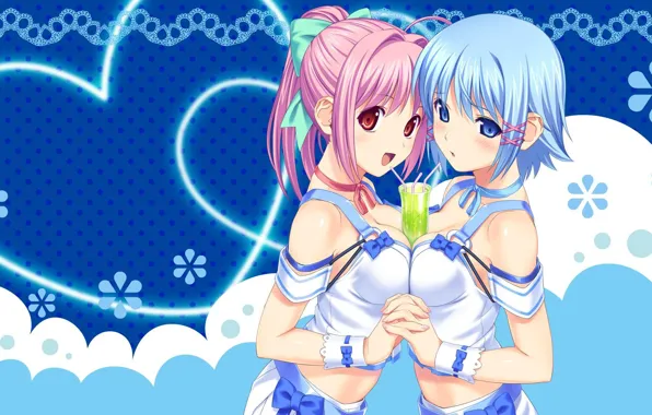 Anime, art, girl, Cup, tropical kiss