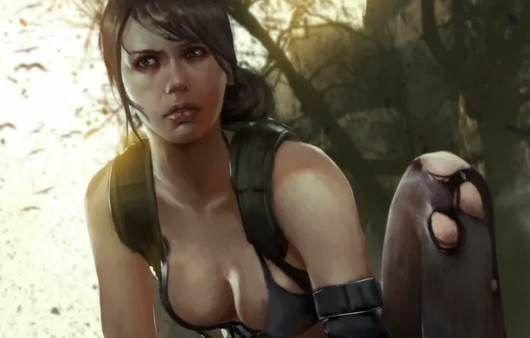 Chest, girl, model, art, sniper, quiet, Metal Gear Solid V: The Phantom Pain, Stefanie Joosten