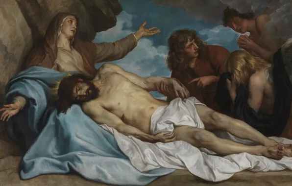 Picture The Lamentation Of Christ, oil on canvas, Flemish painter, Flemish Baroque painter, The lamentation of …