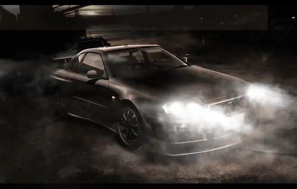 Machine, auto, fog, lights