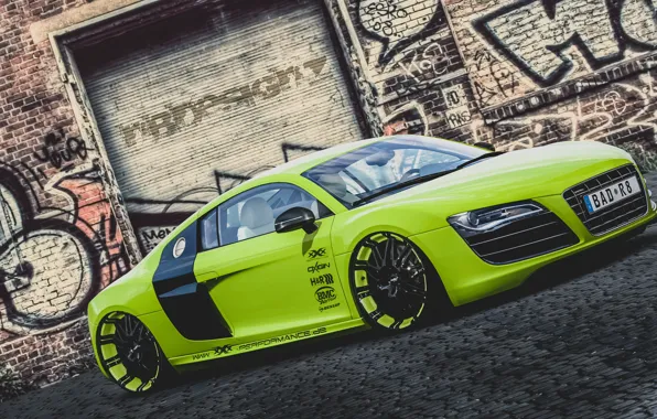 Audi, green, V10, XXX Performance, r8