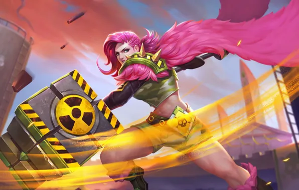 Girl, the game, cube, pink hair, King of Glory, The king of glory
