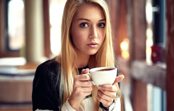 Picture look, girl, eyes, Cup, sponge, the beauty, Madlen