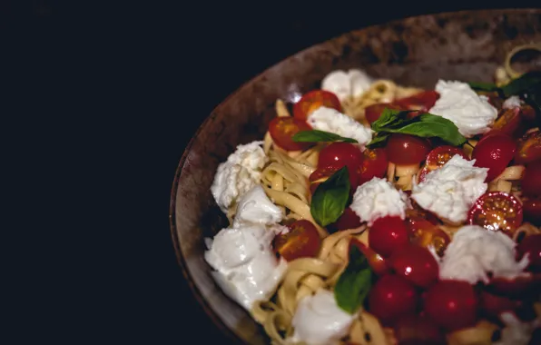 Cheese, vegetables, pasta