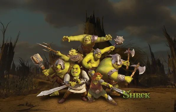 Picture gang, swords, Shrek forever
