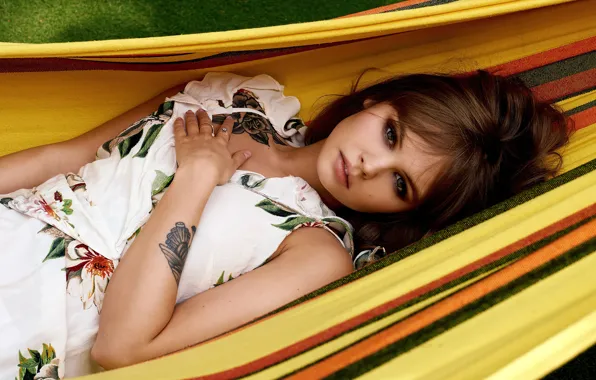 Picture girl, look, hammock, Anastasia Scheglova