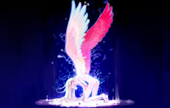 Girl, magic, wings, anime, fairy, art, ashi members in the month gusto, littlewitch