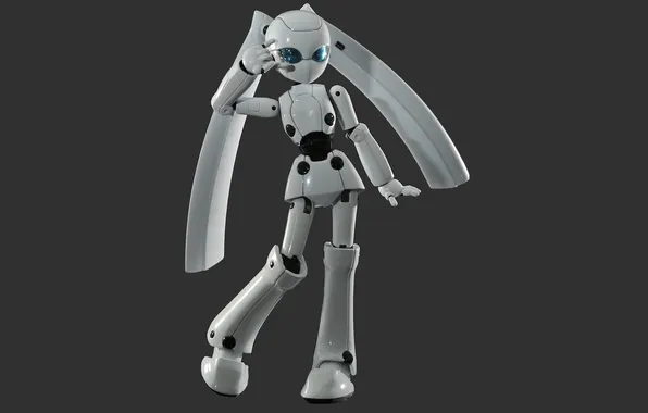 Picture white, pose, robot, gesture